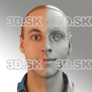 3D head scan of natural smiling emotion - Lukas