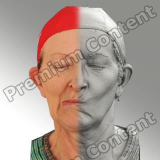 3D head scan of sneer emotion right - Maria