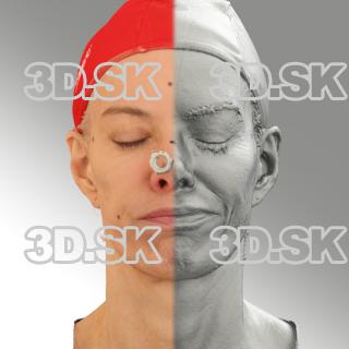 3D head scan of sneer emotion left - Bolard