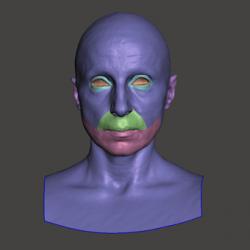Retopologized 3D Head scan of Bradley SubDivision