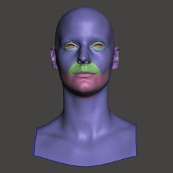 Retopologized 3D Head scan of MarketaP SubDivision