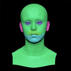 Retopologized 3D Head scan of Eva Seco SubDivision