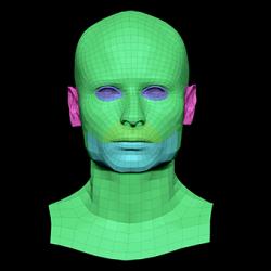Retopologized 3D Head scan of Dylan Parker SubDivision