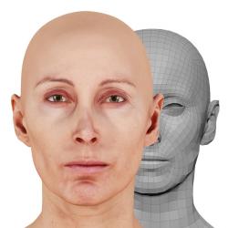 Retopologized 3D Head scan of Marina Tamayo