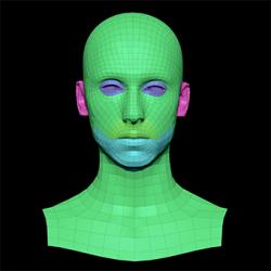 Retopologized 3D Head scan of Bryton SubDivision